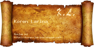 Koren Larina névjegykártya
